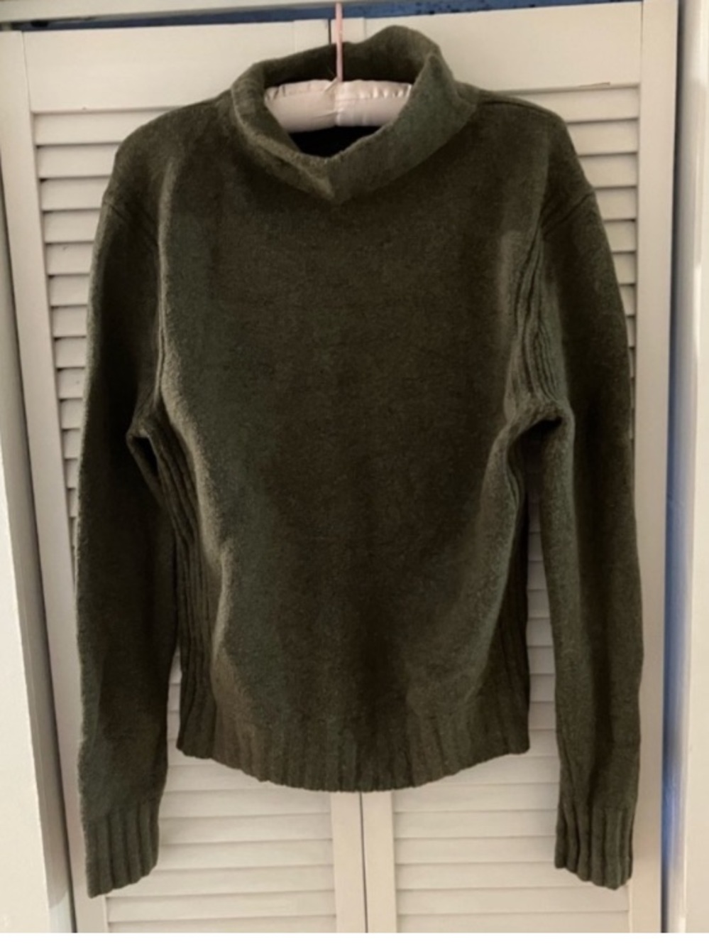 J. Crew Olive Green Wool Alpaca Mockneck Sweater Small - Picture 2 of 9